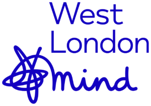 West London Mind Logo Stacked Blue RGB 2 300x211